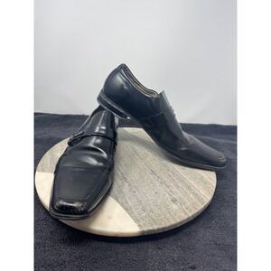 Stacy Adams Mens Black Leather Square Toe Monk Strap Dress Shoes Size 10.5M